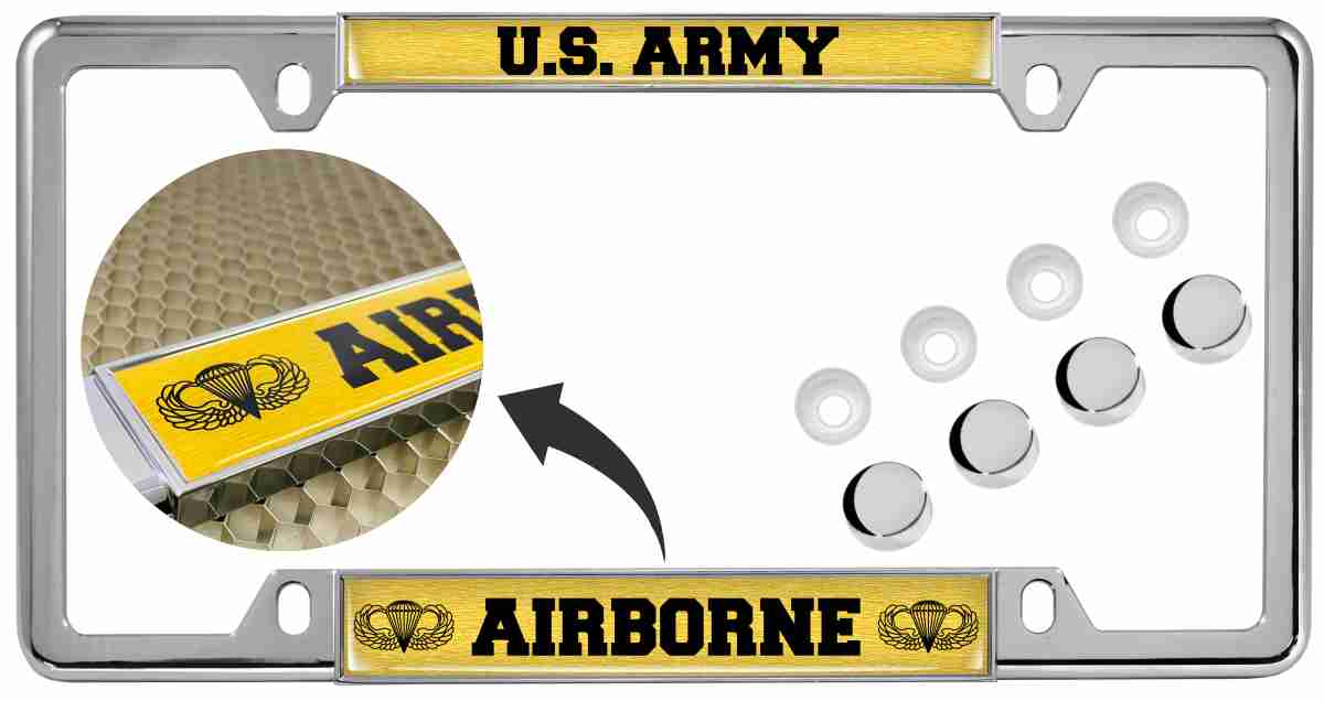 U.S. Army Airborne - Car Metal License Plate Frame (GB)